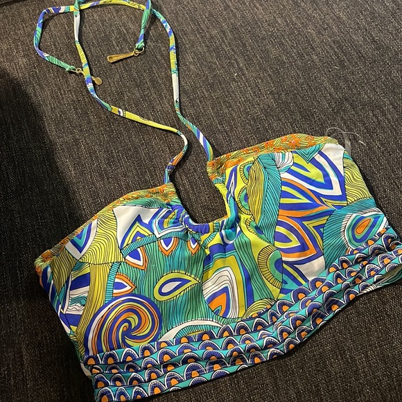 Lot of 2 Trina Turk Halter padded Bikini Halter String tops size 10 12 - Picture 4 of 11